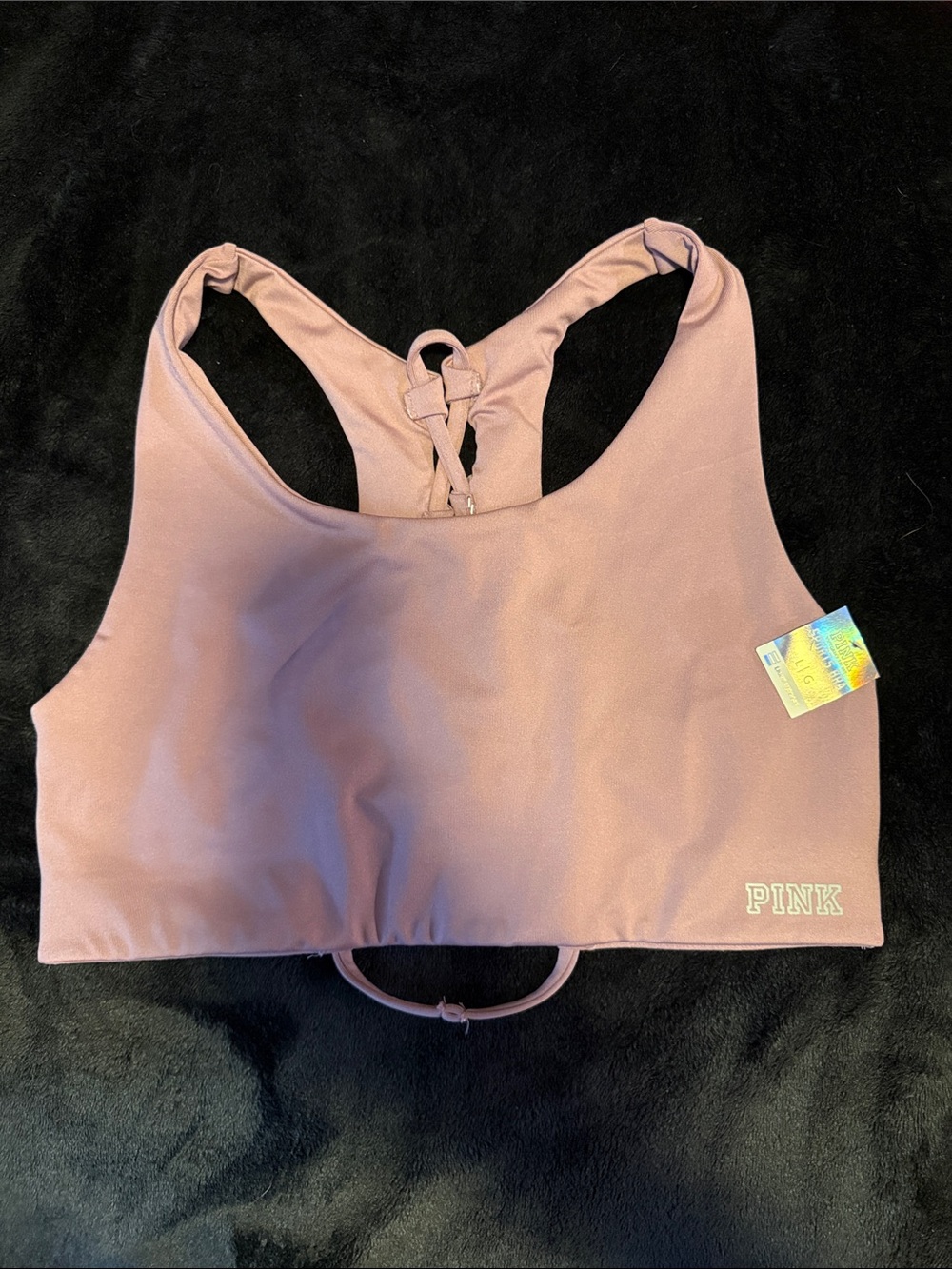 PINK Victoria's Secret Dusty Mauve Racerback Sports Bra